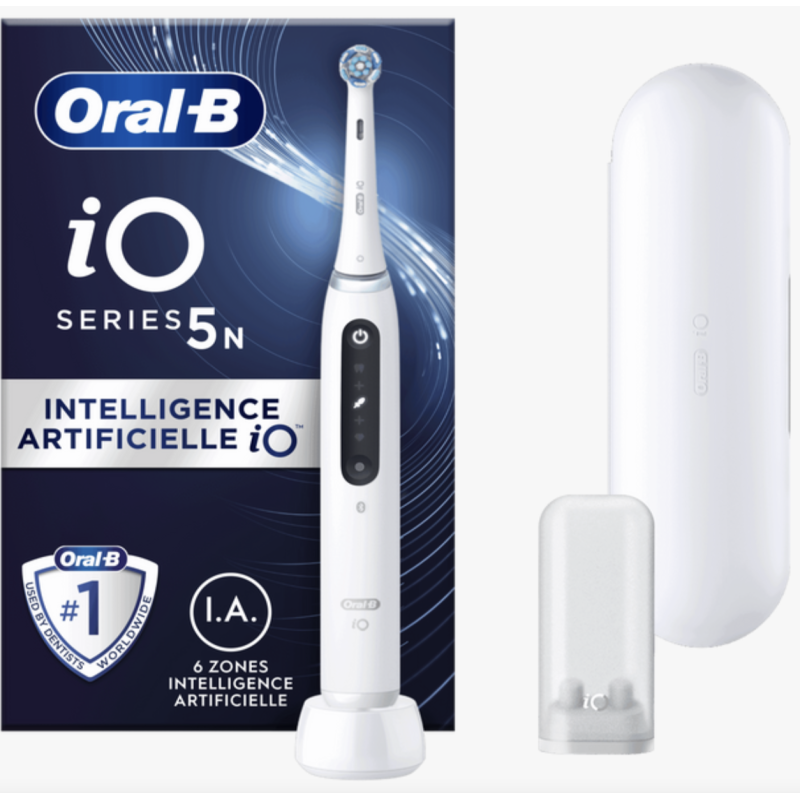 Oral-B iO 5 Blanche Brosse à dents électrique avec brossette